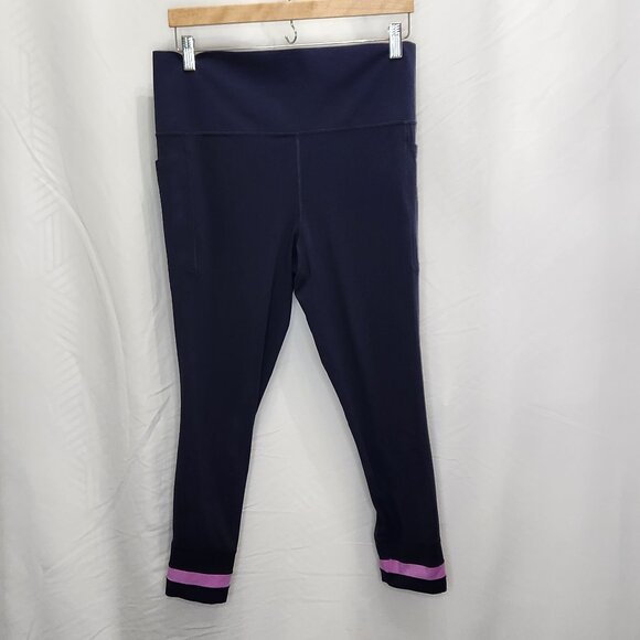Athleta Salutation Stash 7/8 Tight Leggings Womens XL Blue Athletic Yoga Z12X - Picture 2 of 8
